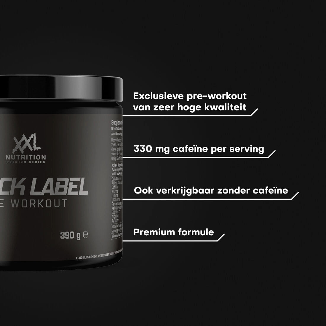 XXL Nutrition - Black Label Pre-Workout - Diverse Smaken - 390 Gram (30 doseringen)